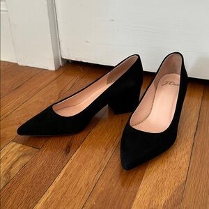 NWOB J. Crew Black Suede Block Heel Pumps Shoes Laney pump